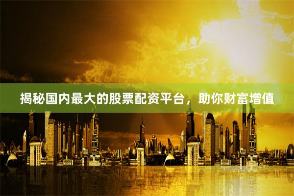 揭秘国内最大的股票配资平台，助你财富增值